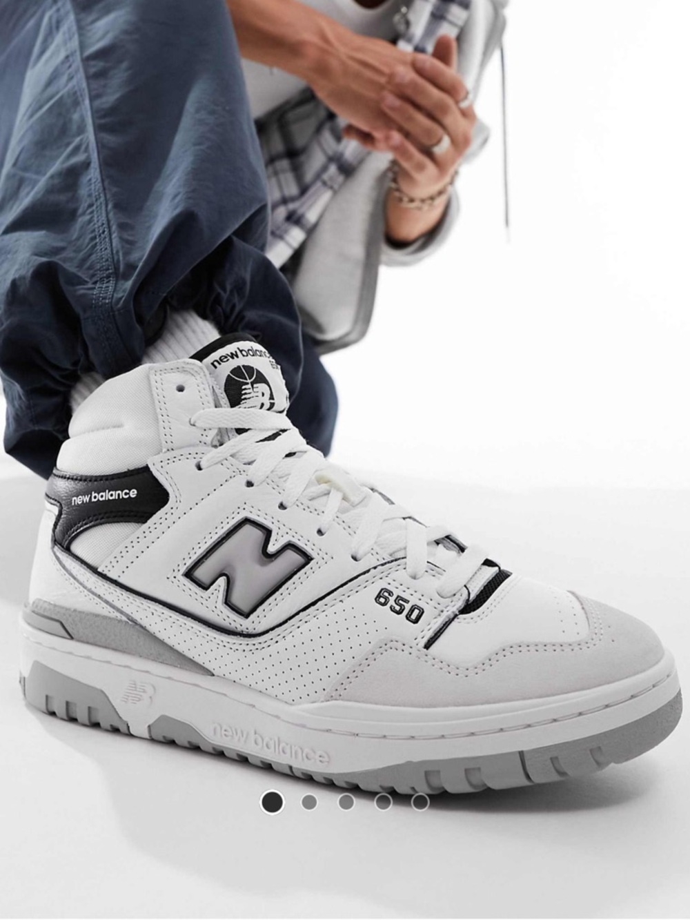 New Balance 650 High-Top Sneakers White/Black size 9.5